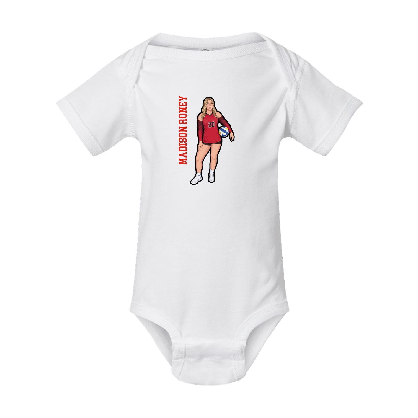 Baby Onesie — Name Vertical in White