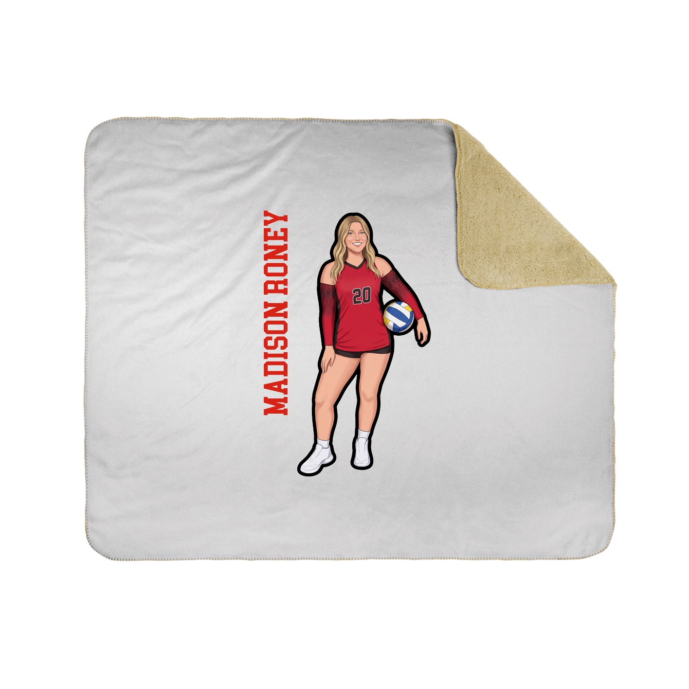 Throw Blanket — Name Vertical in White