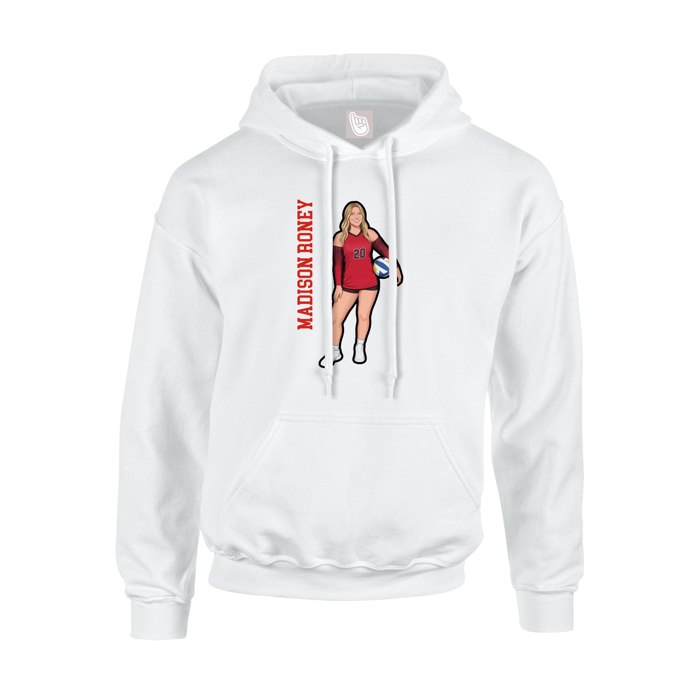 Hoodie — Name Vertical in White
