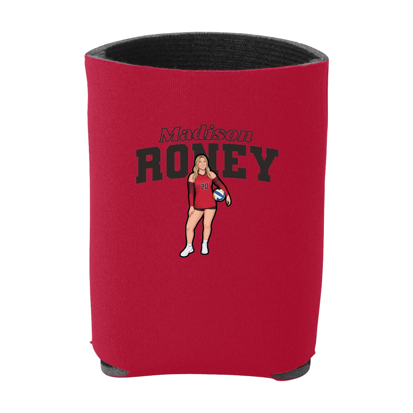 Can Holder — Name Arch in Red