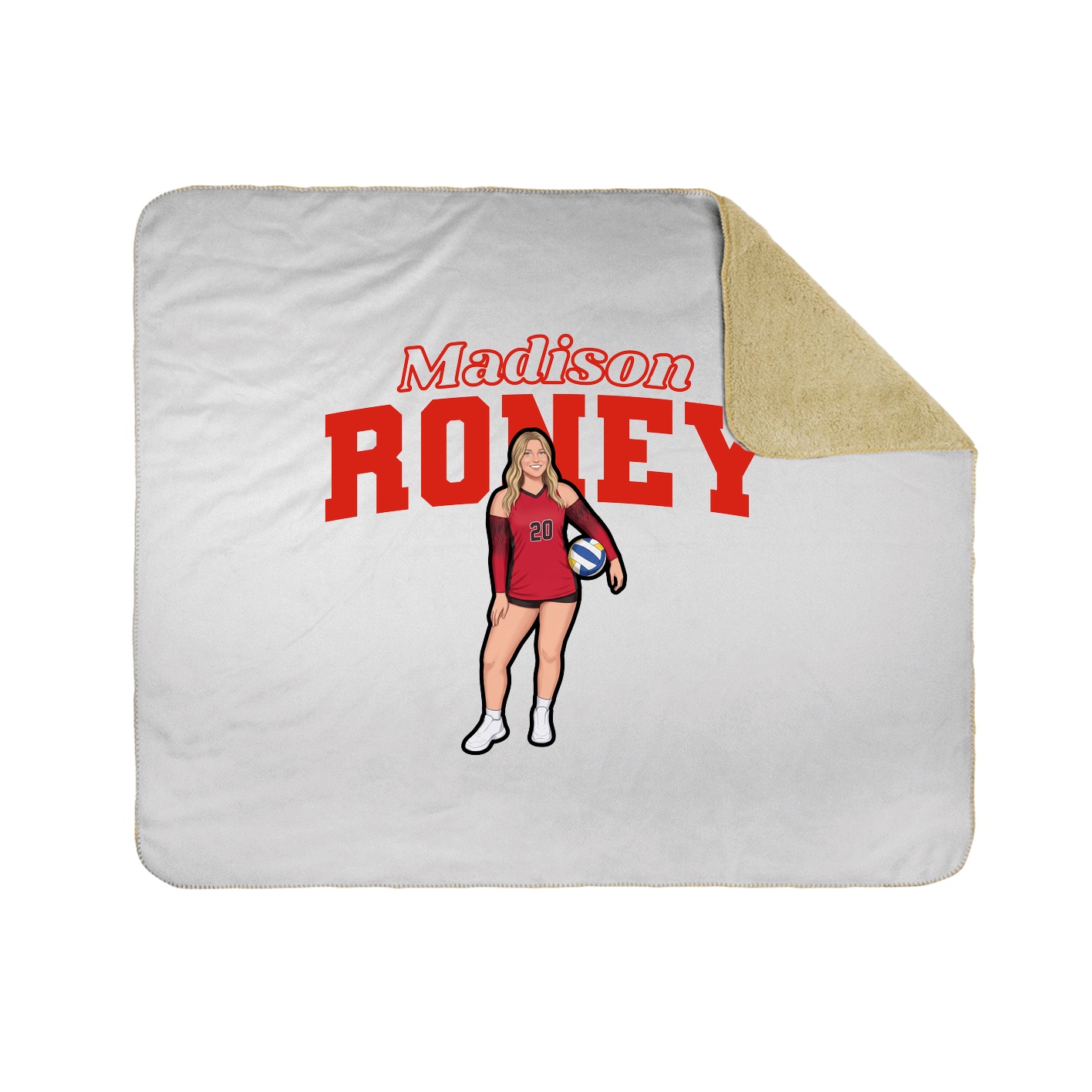 Throw Blanket — Name Arch in White