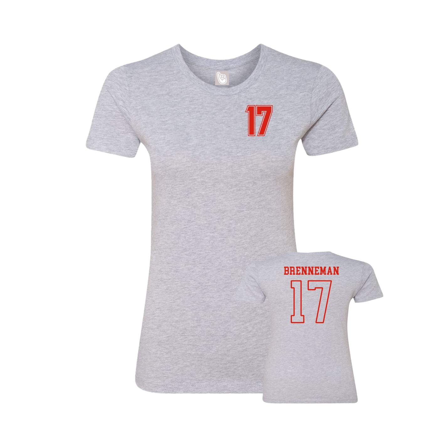 Womens Tee — Chest Back in Grey