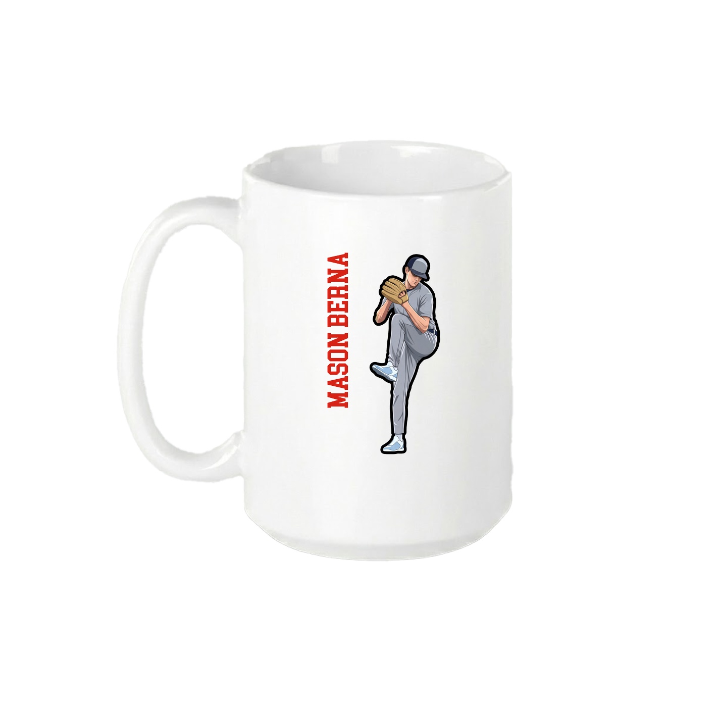 15oz Coffee Mug — Name Vertical in White