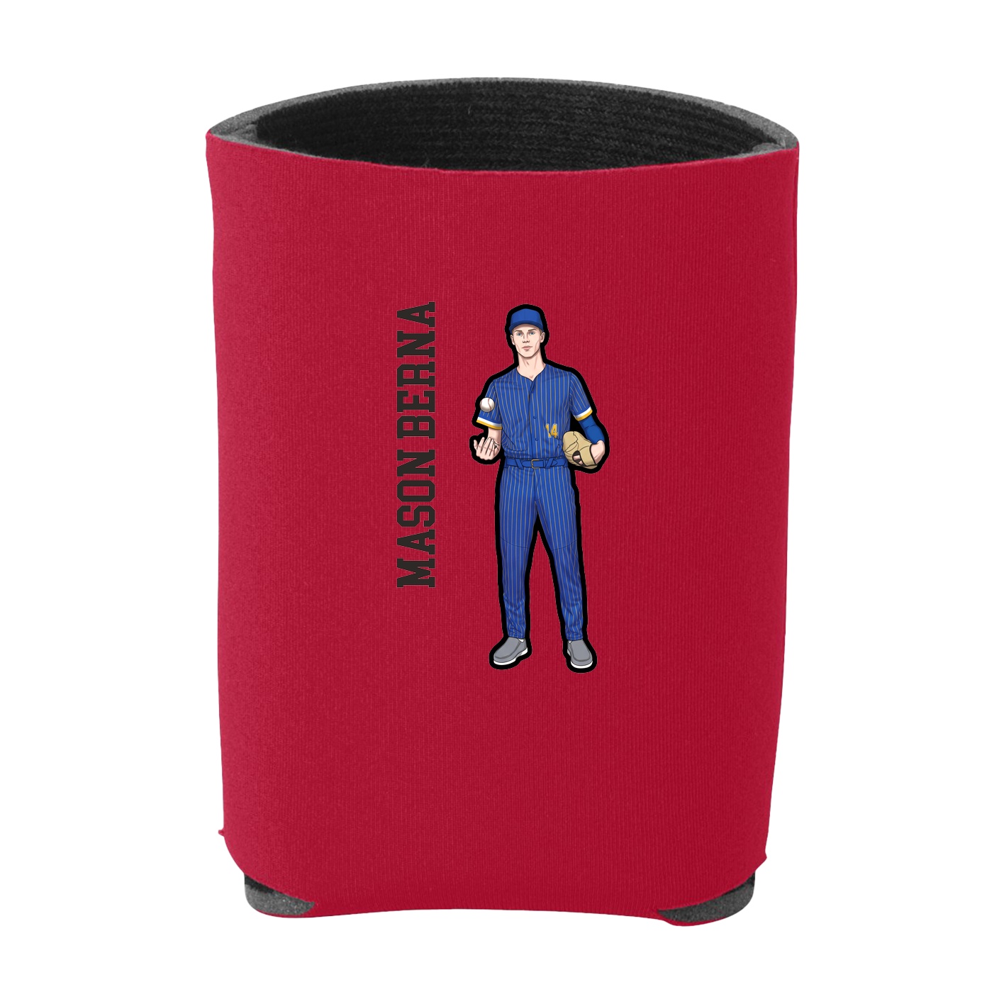 Can Holder — Name Vertical in Red