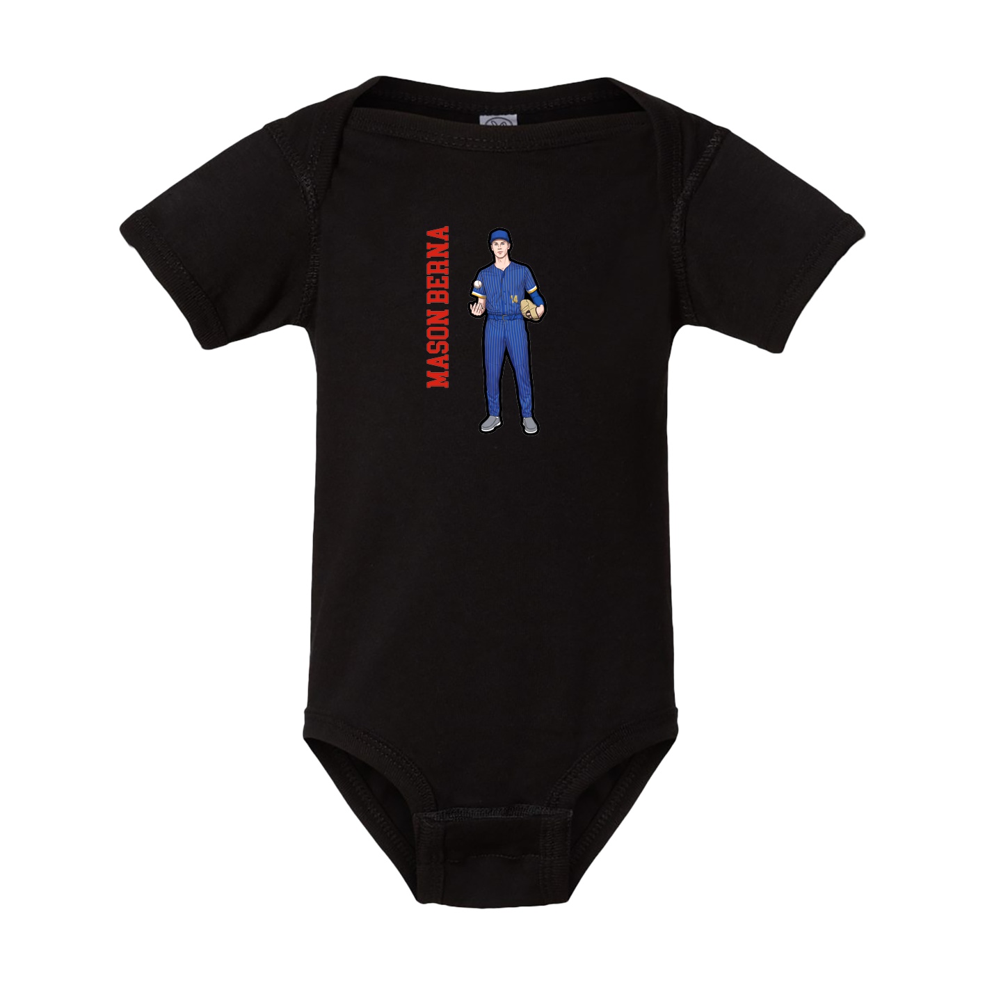 Baby Onesie — Name Vertical in Black
