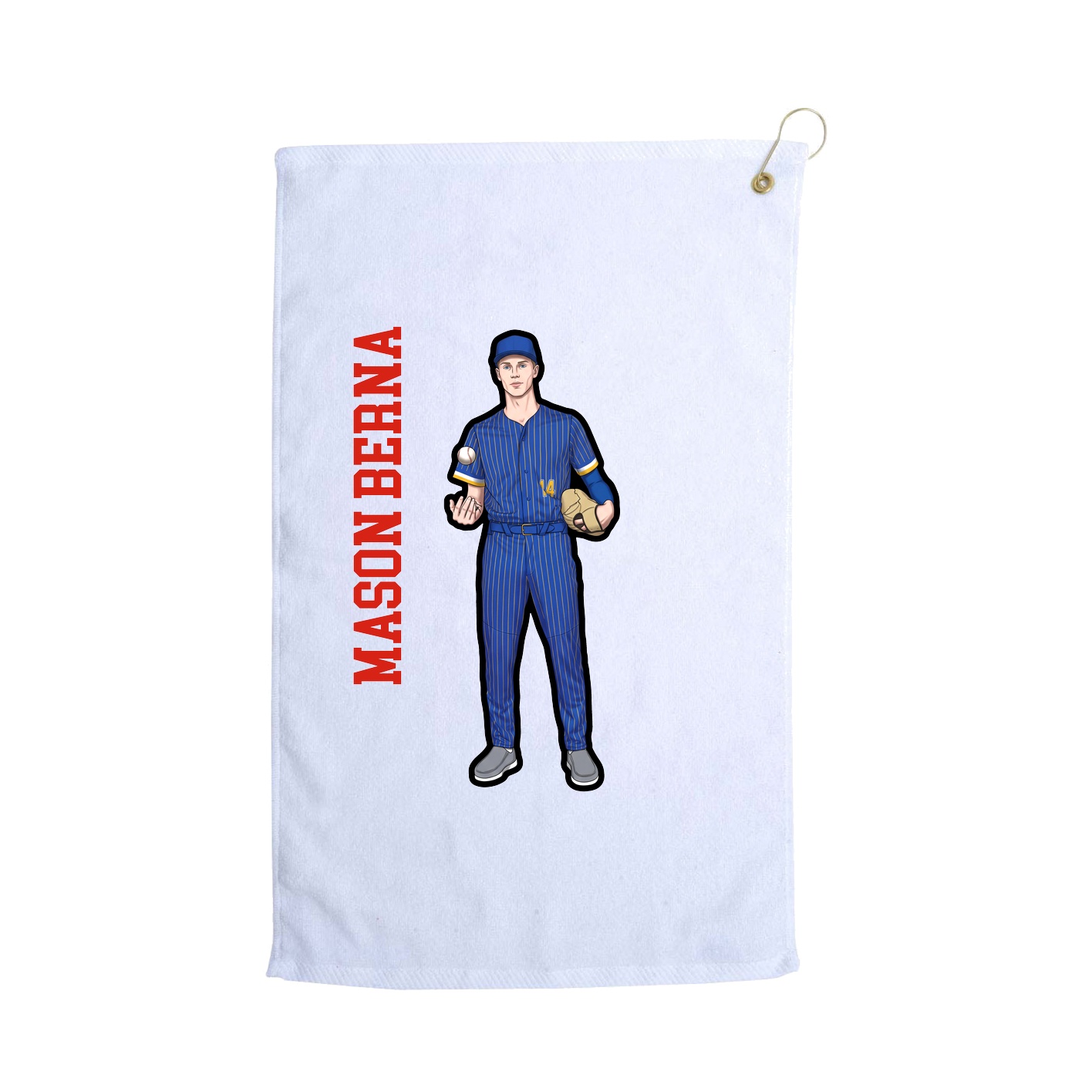 Golf Towel — Name Vertical in White