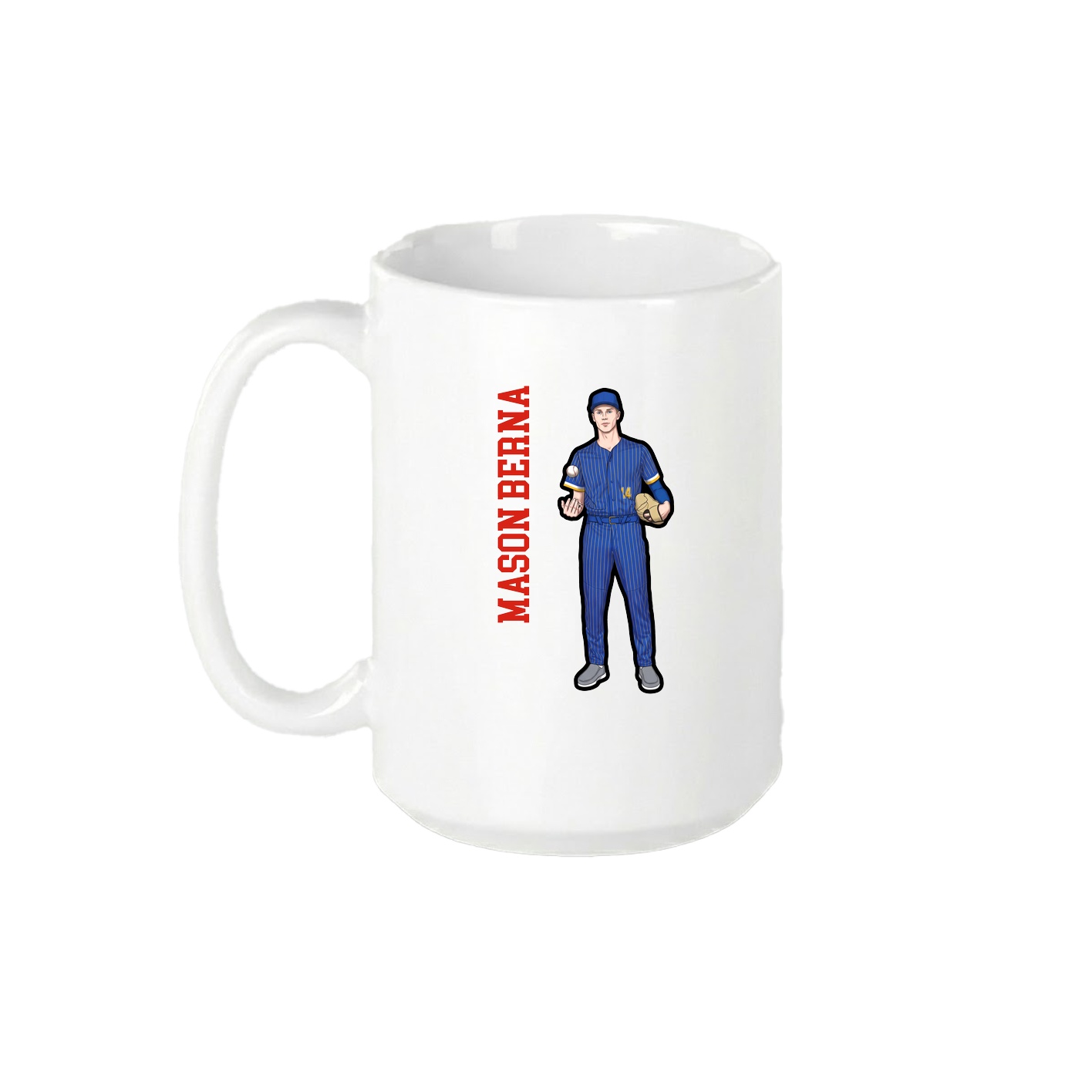 15oz Coffee Mug — Name Vertical in White