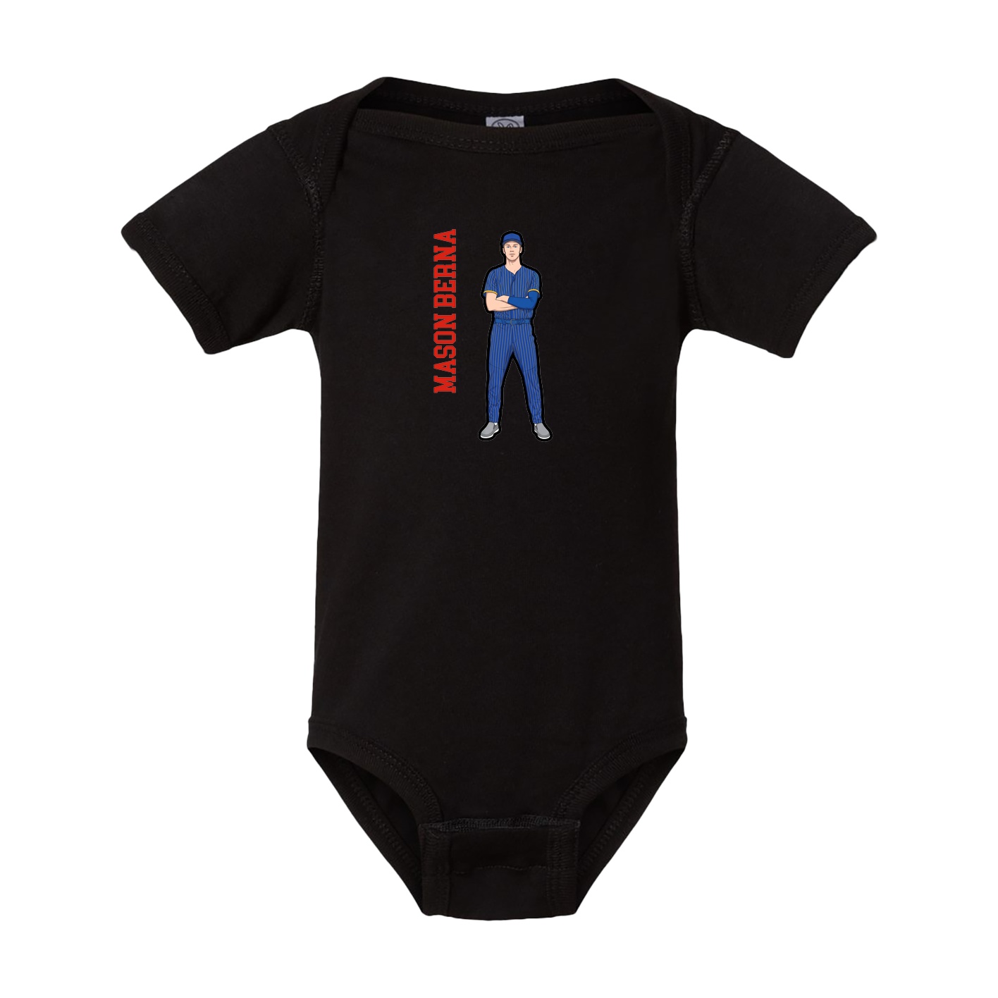 Baby Onesie — Name Vertical in Black