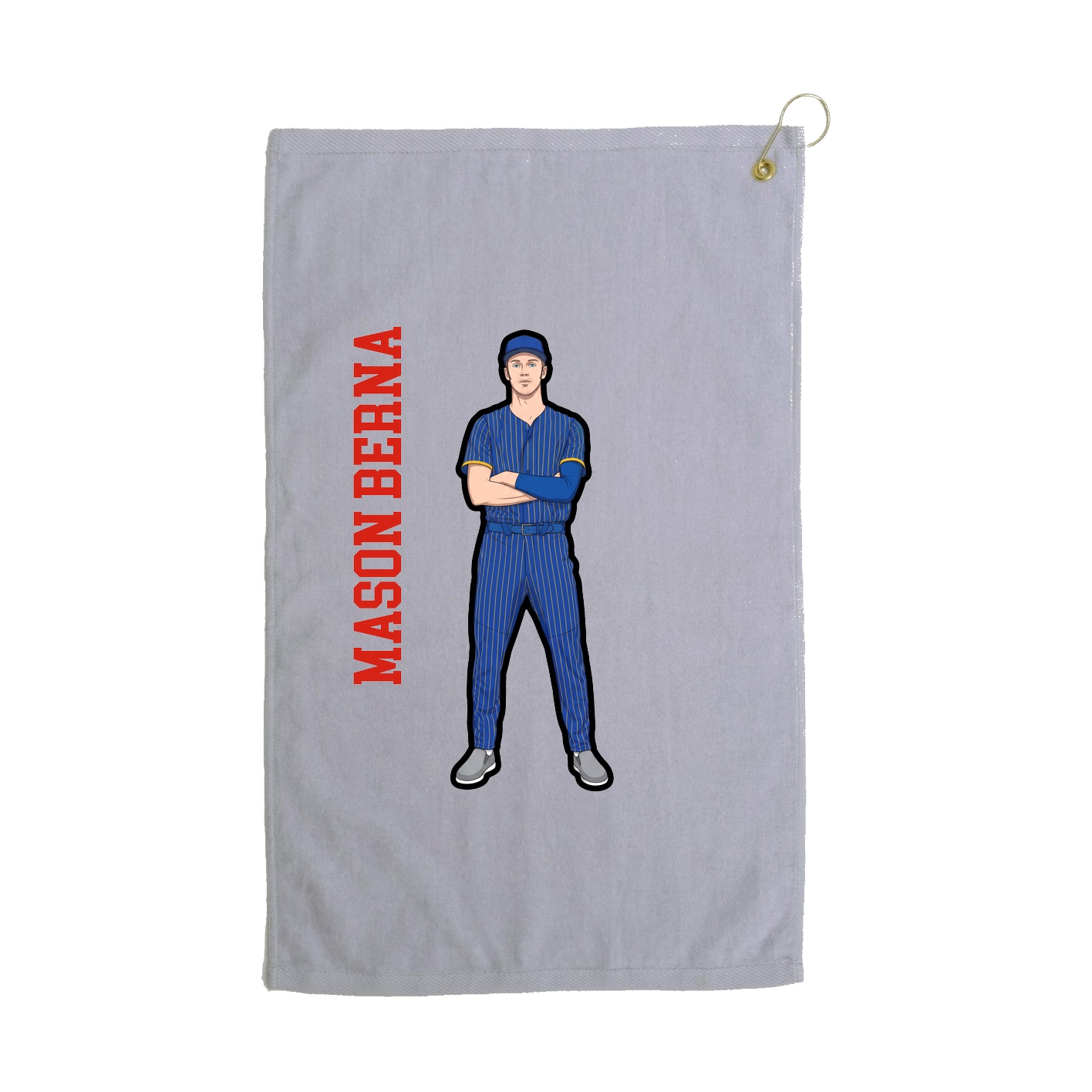 Golf Towel — Name Vertical in Grey