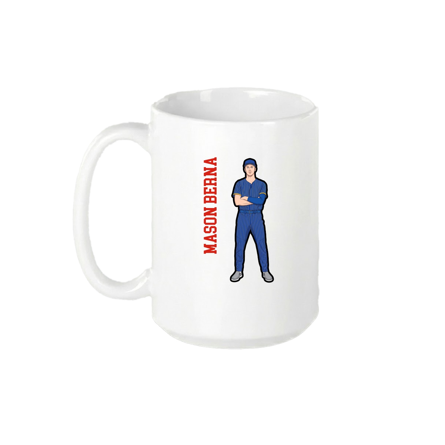 15oz Coffee Mug — Name Vertical in White
