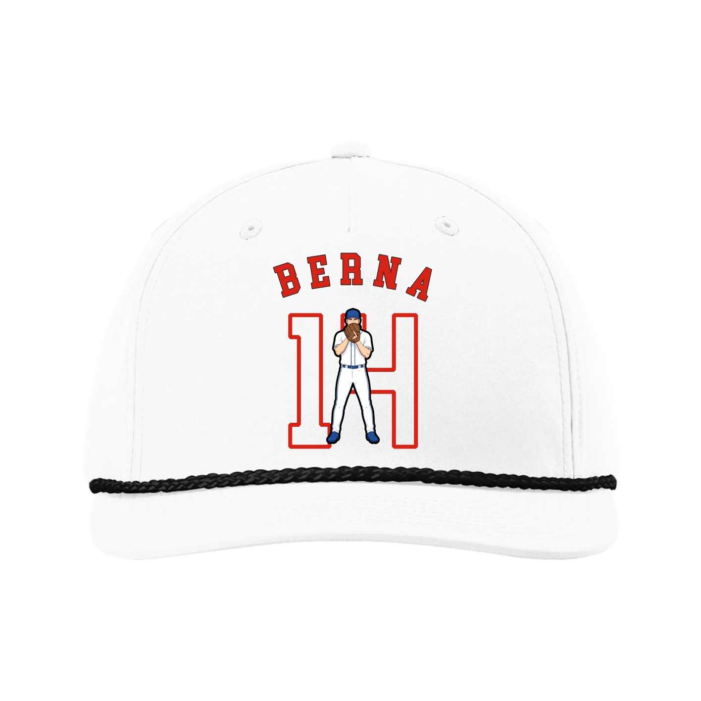Five-Panel Classic Rope Cap — Shirsey Arch in White