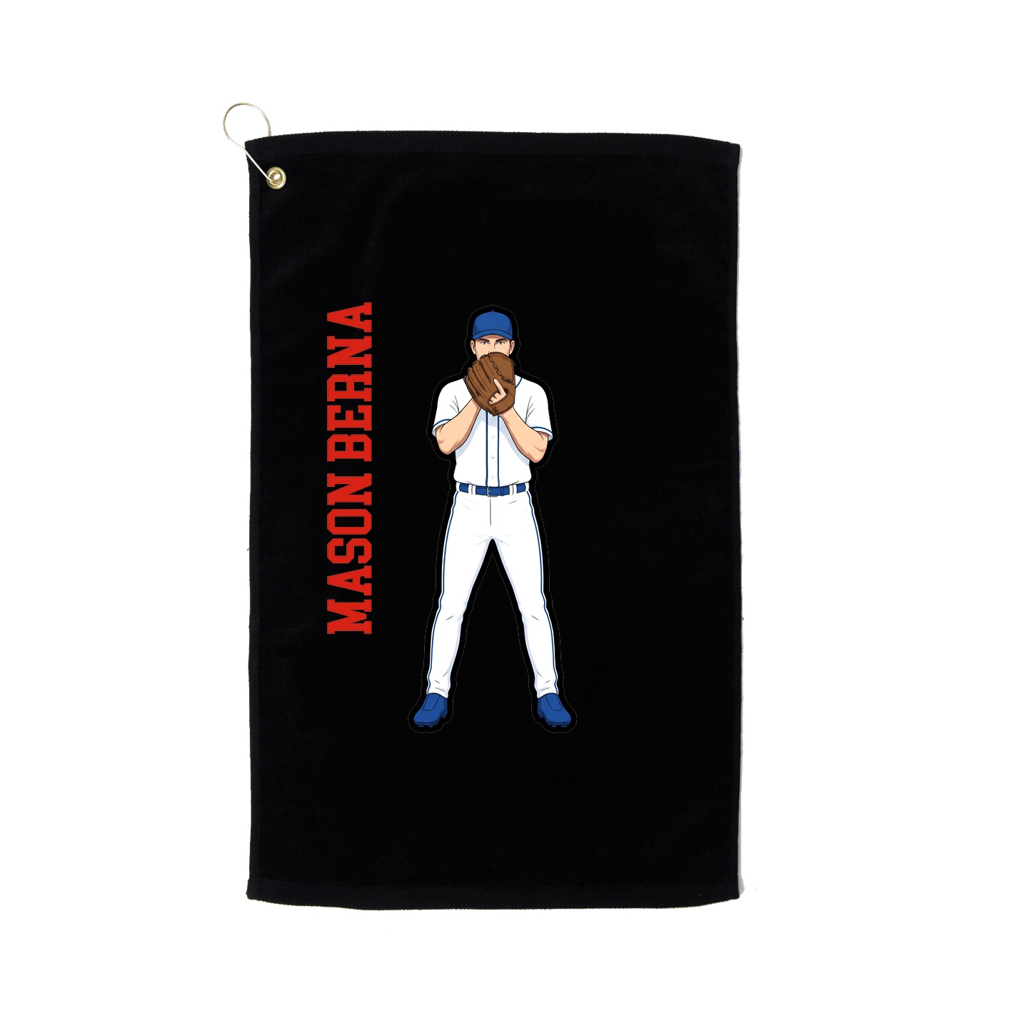 Golf Towel — Name Vertical in Black