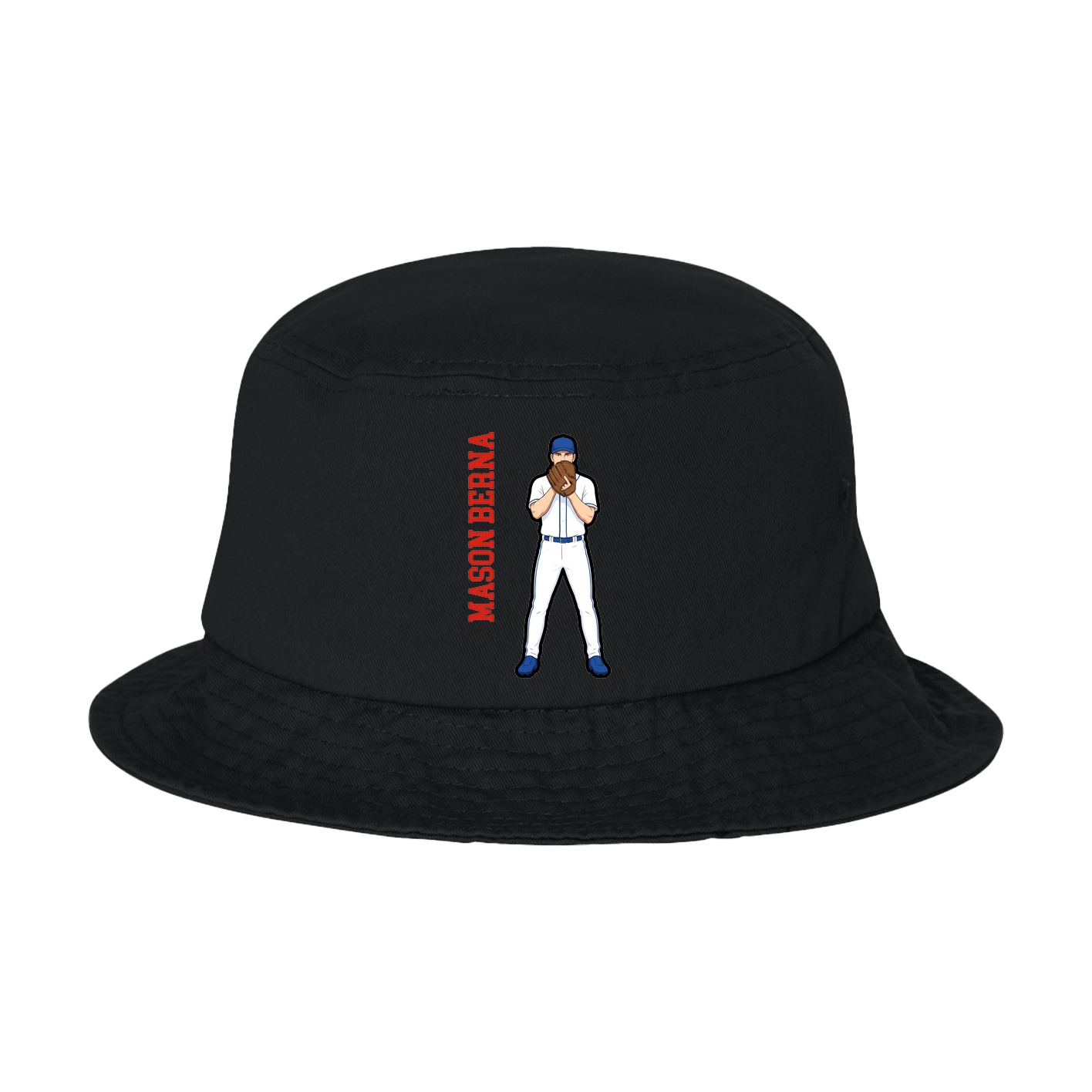 Bucket Cap — Name Vertical in Black