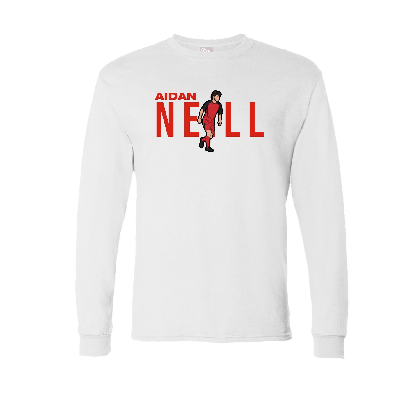 Long Sleeve Tee — Player Name in White