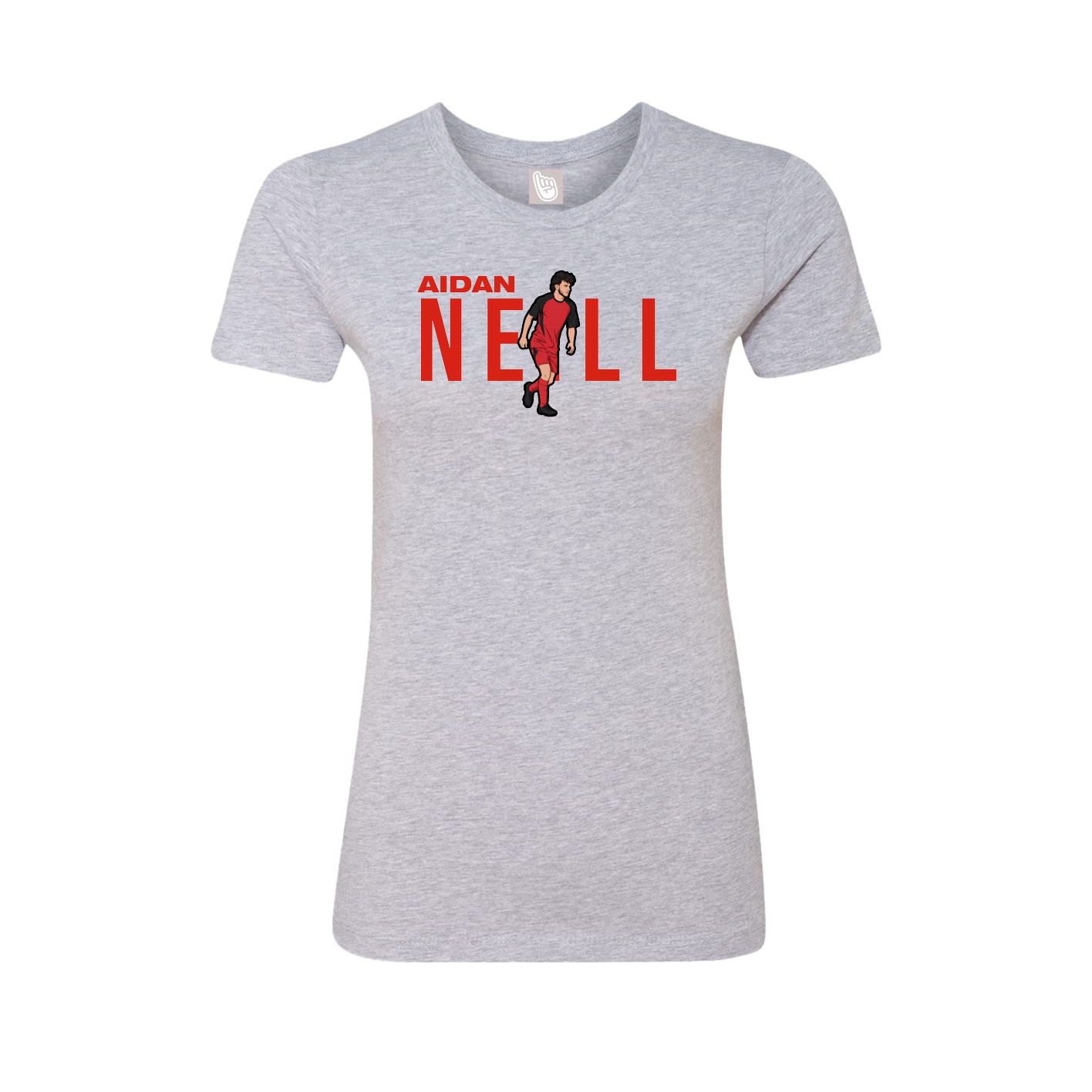Fitted Women's Tee — Player Name in Grey