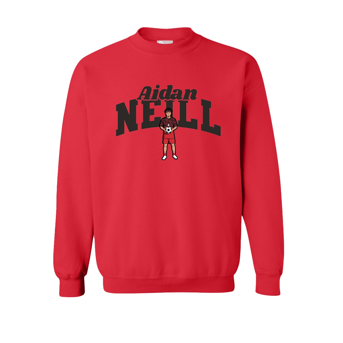 Fleece Crew — Signature Arch in Red