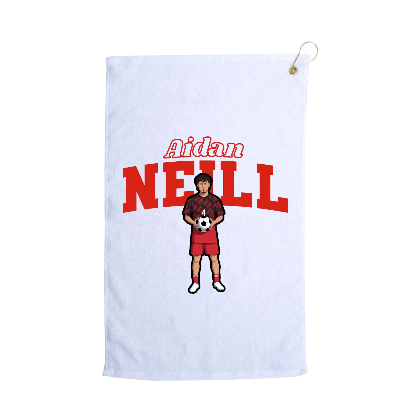 Golf Towel — Name Arch in White