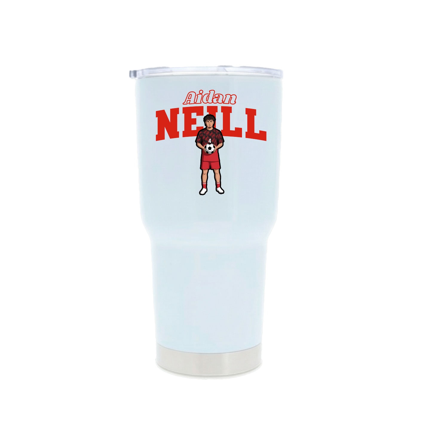 30oz Stainless Steel Tumbler — Name Arch in White
