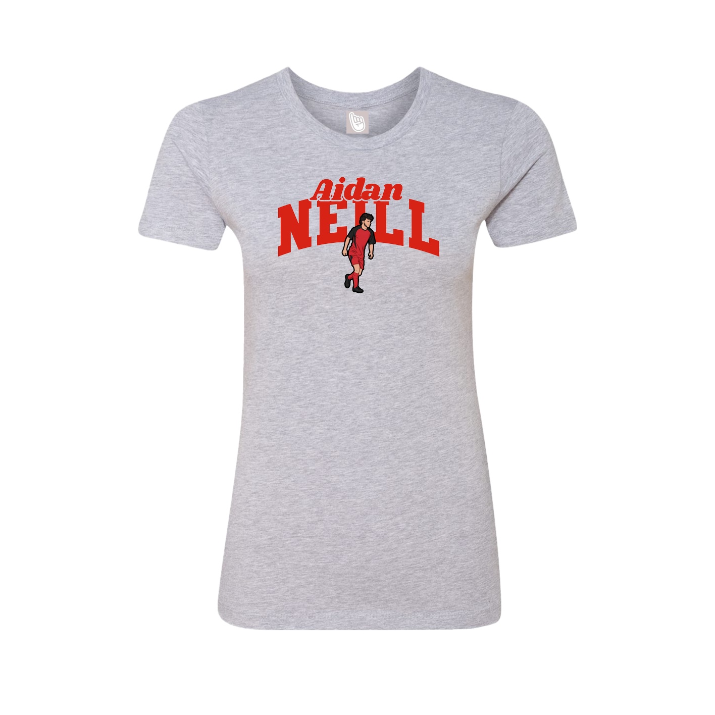 Fitted Women's Tee — Signature Arch in Grey