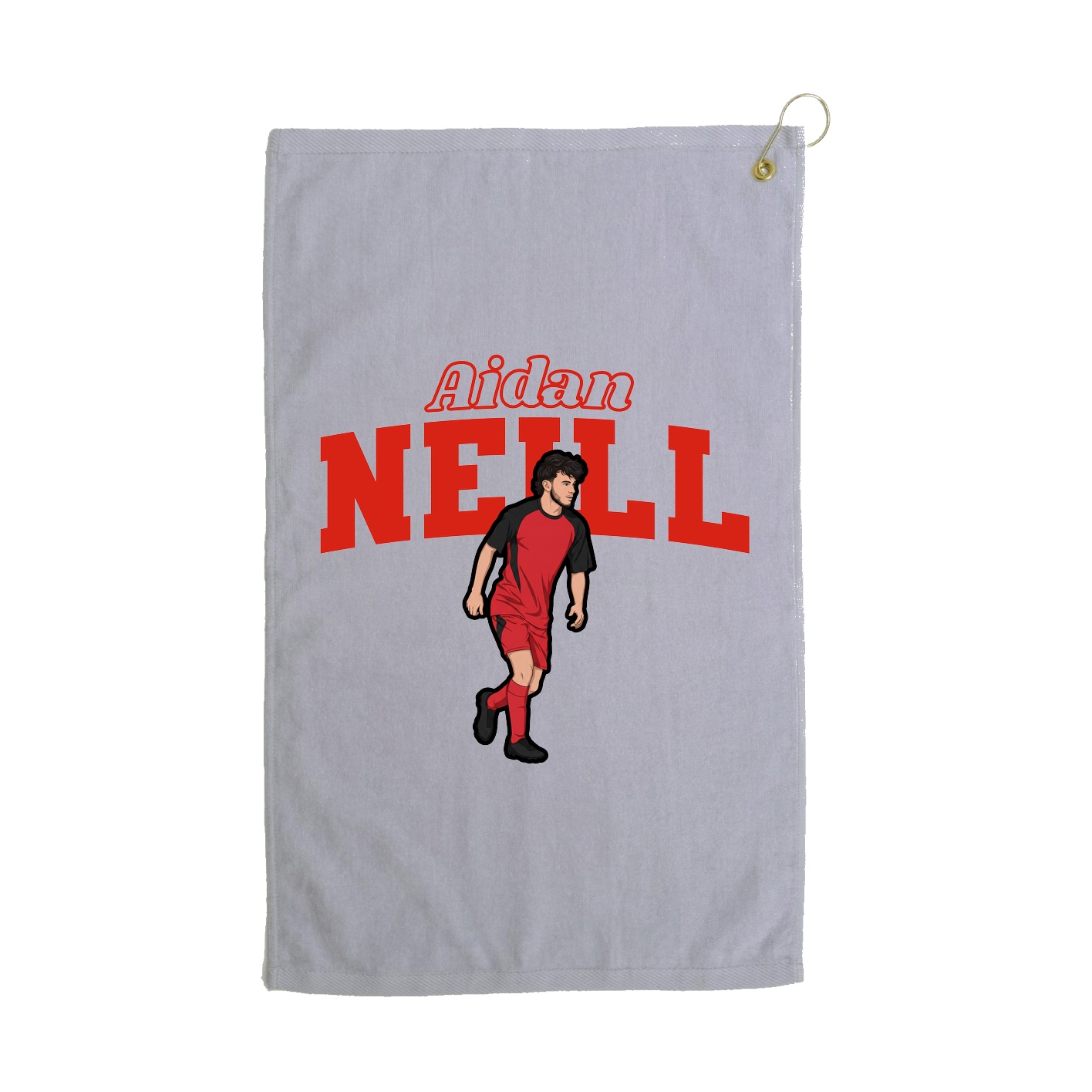 Golf Towel — Name Arch in Grey