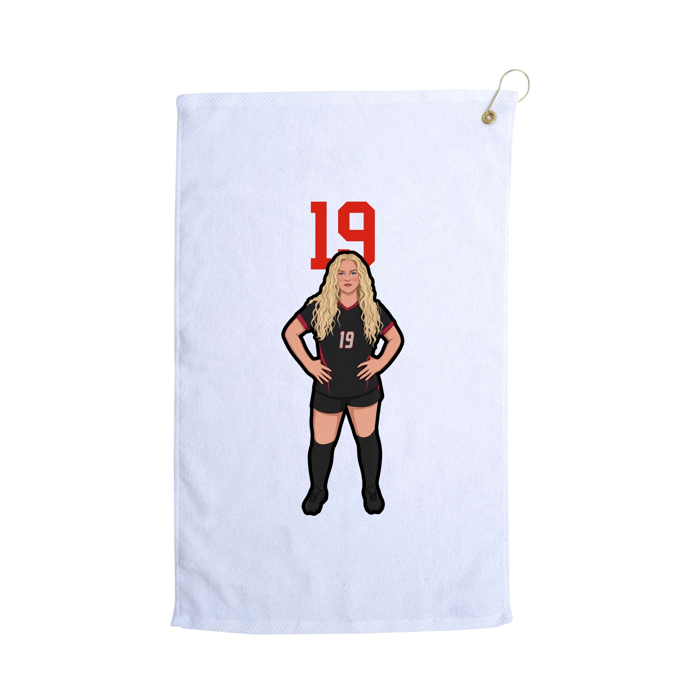 Golf Towel — Number Top in White