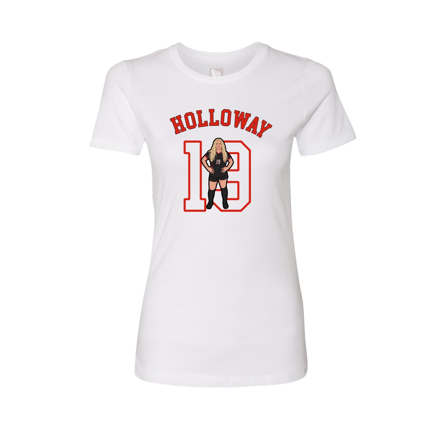 Fitted Women's Tee — Shirsey Arch in White