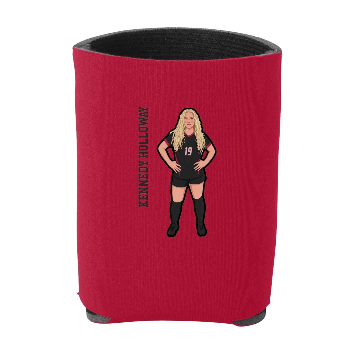 Can Holder — Name Vertical in Red