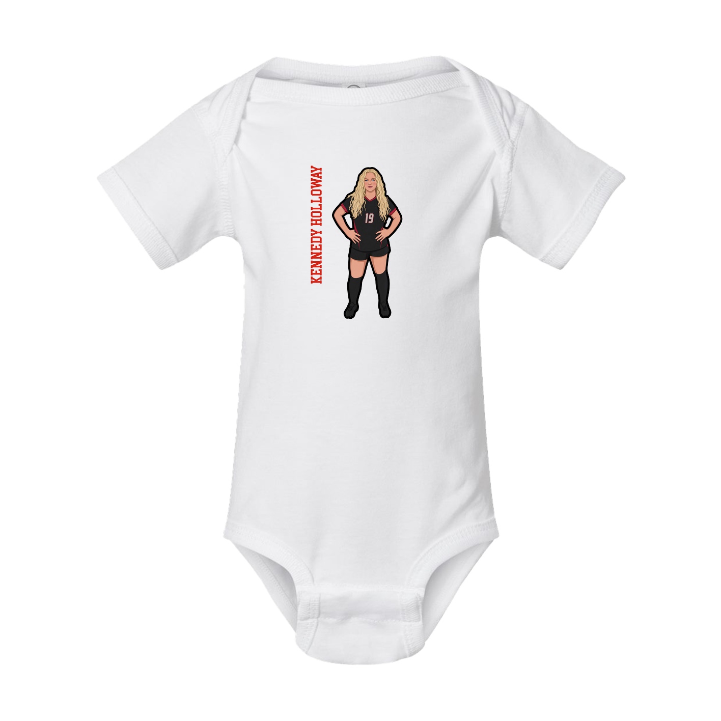 Baby Onesie — Name Vertical in White
