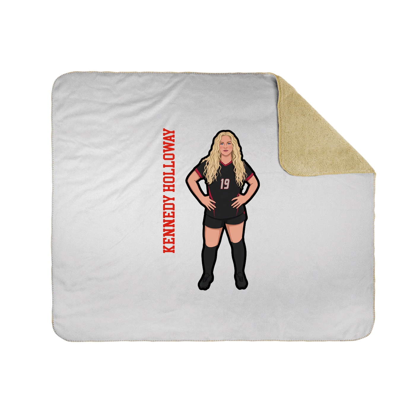 Throw Blanket — Name Vertical in White