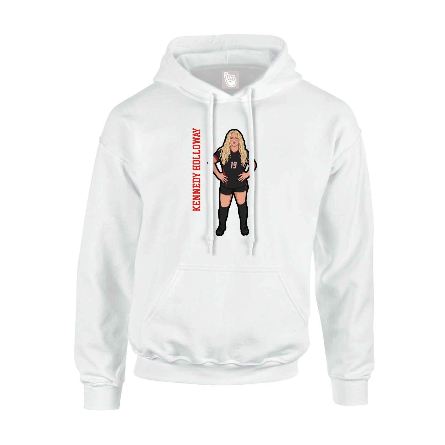 Hoodie — Name Vertical in White
