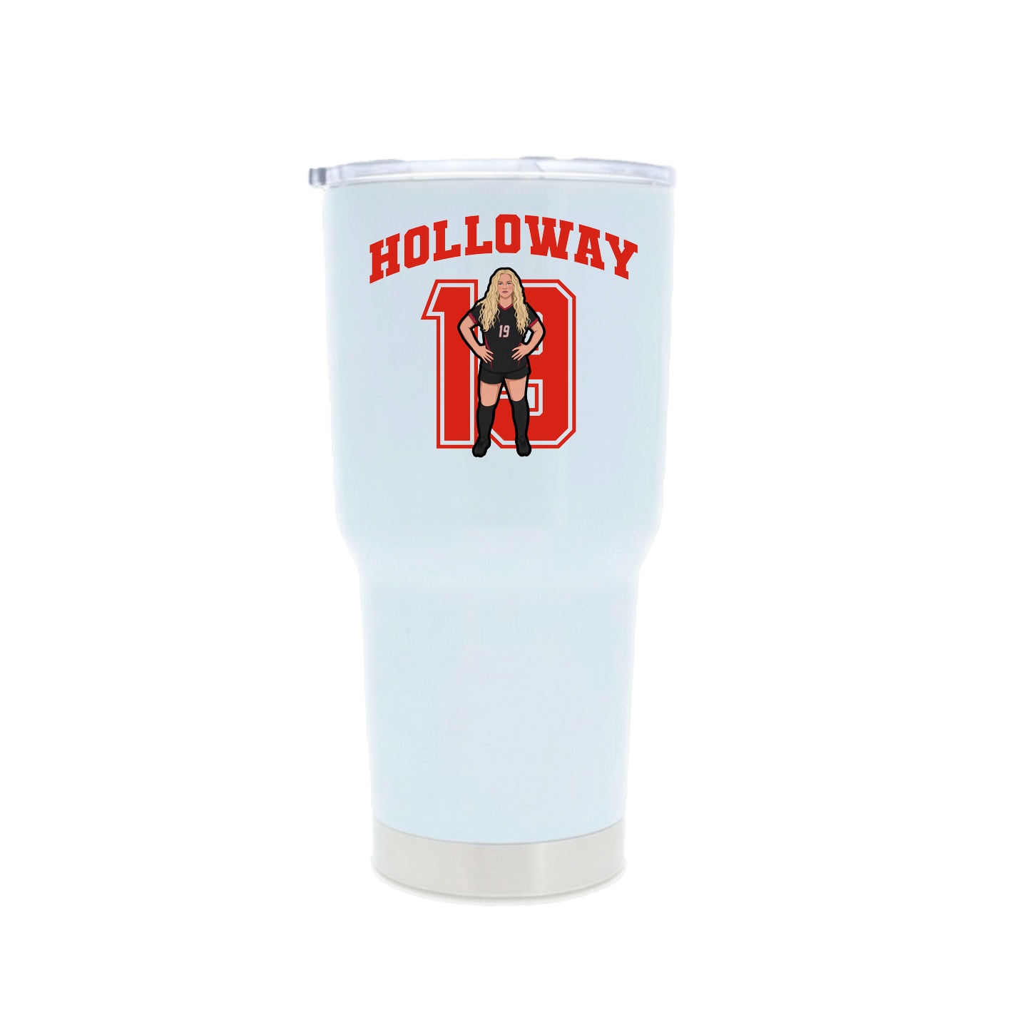 30oz Stainless Steel Tumbler — Number in White