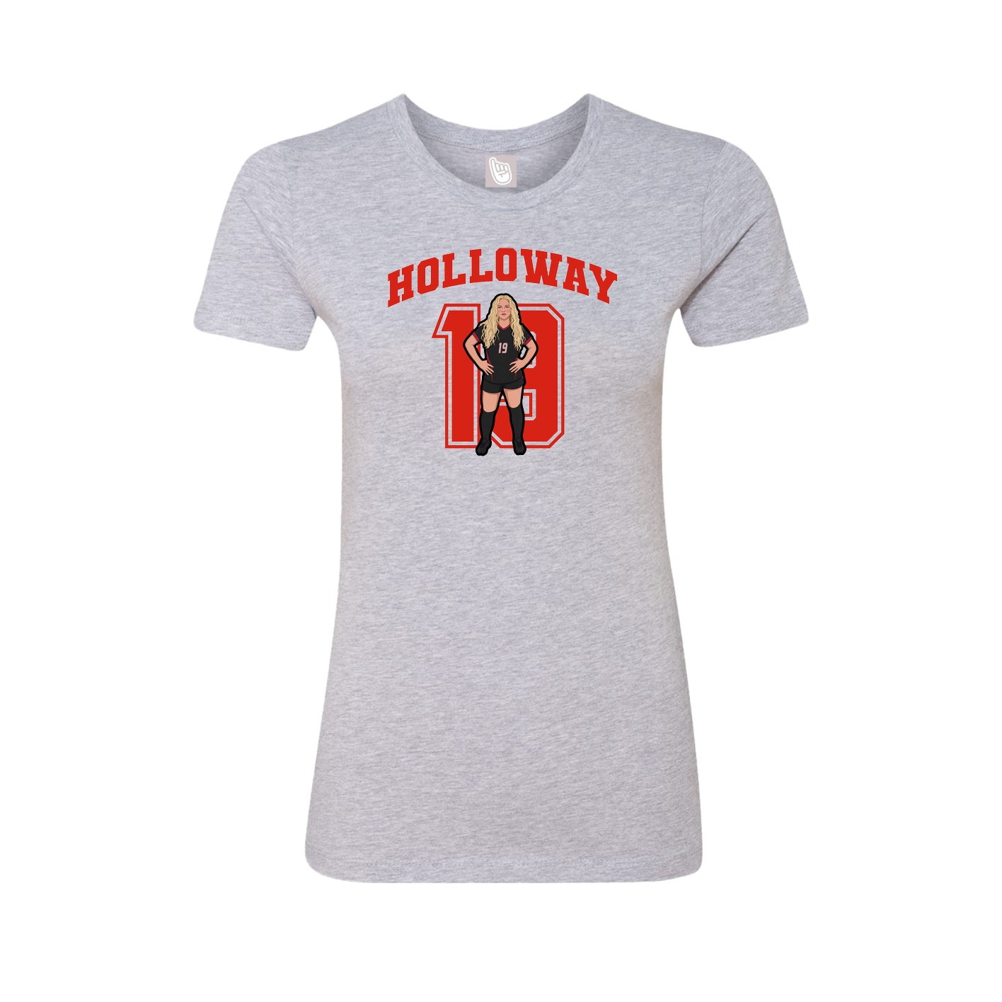 Fitted Women's Tee — Number in Grey
