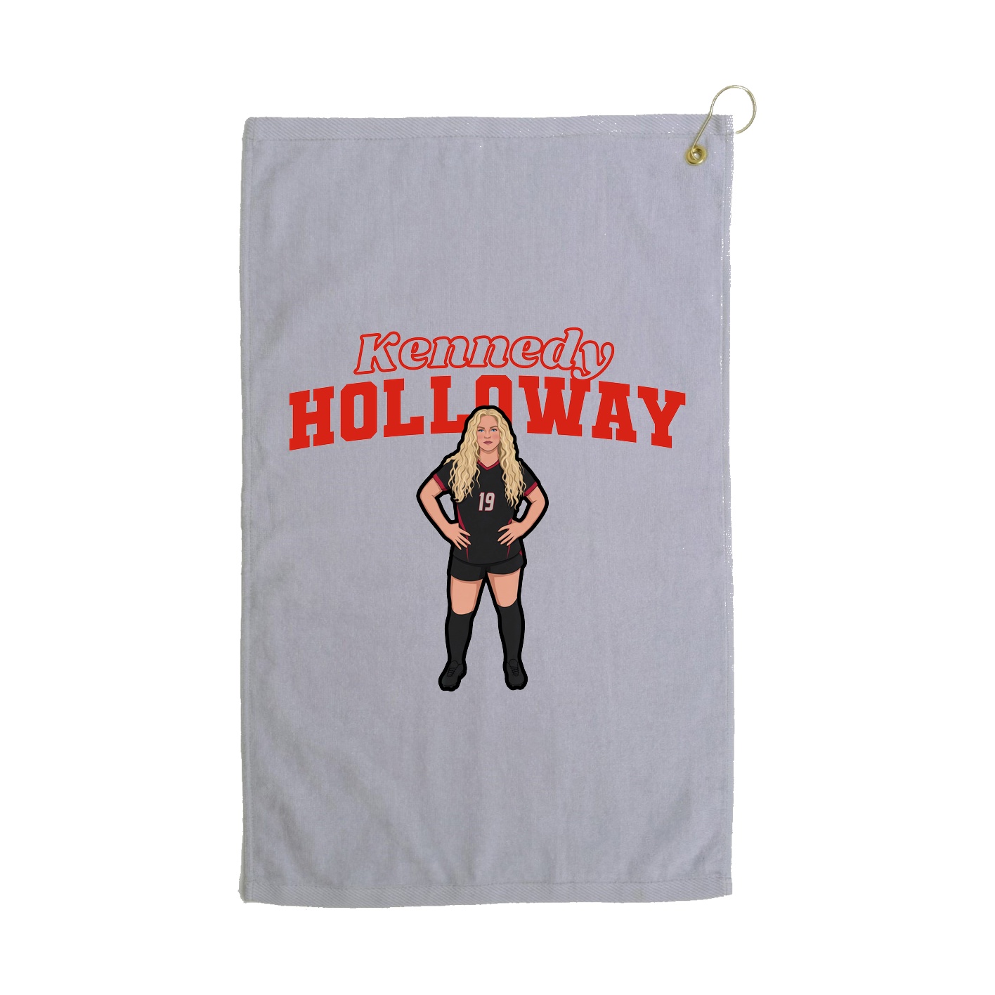 Golf Towel — Name Arch in Grey