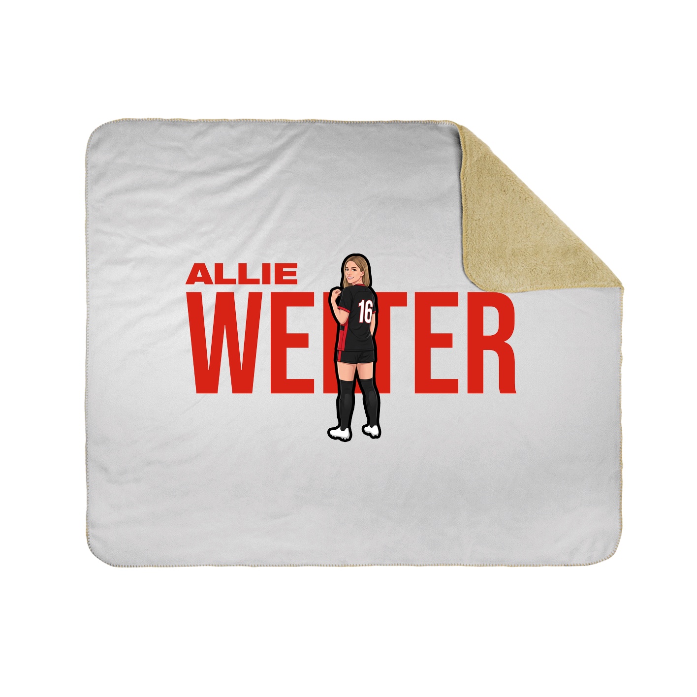 Throw Blanket — Player Name in White