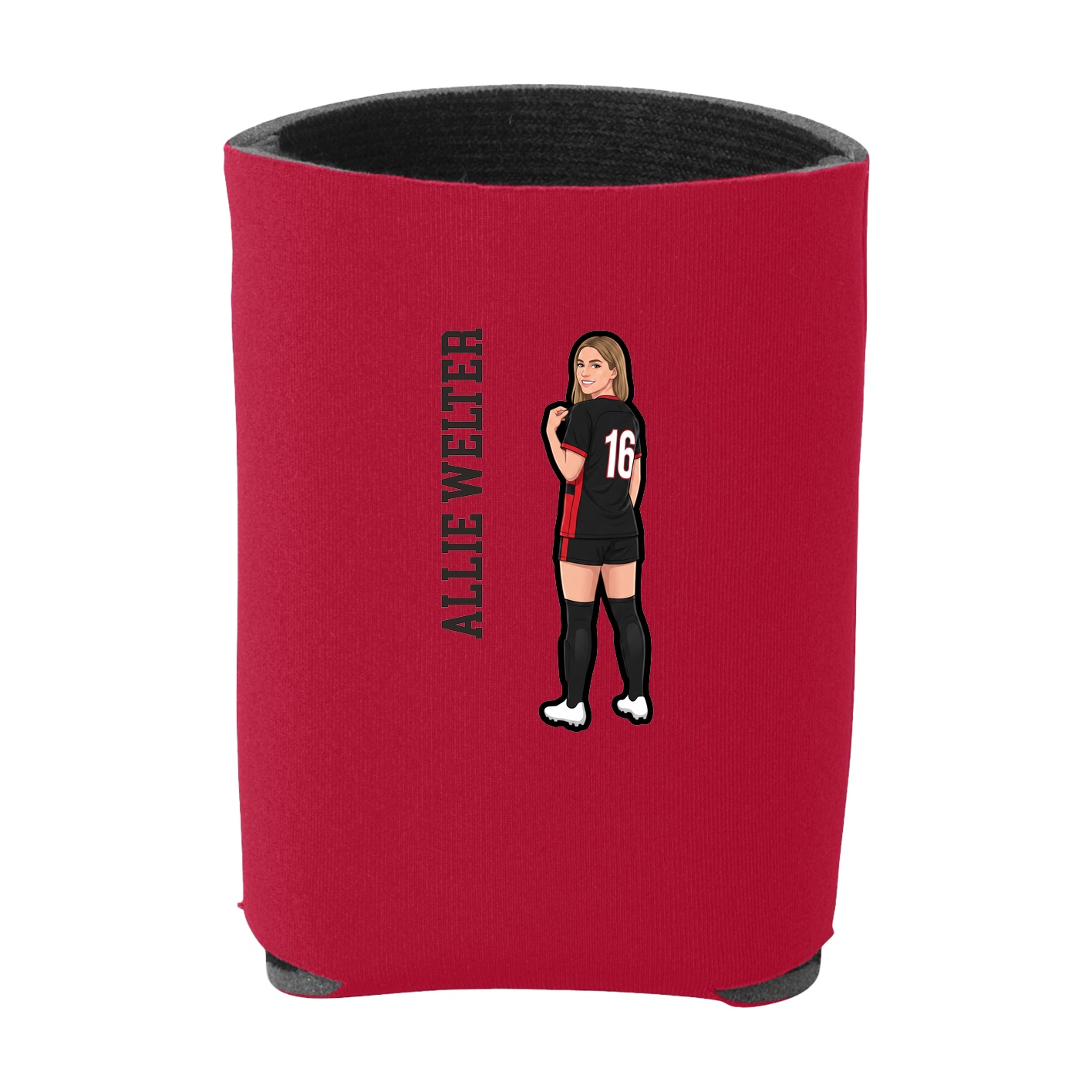 Can Holder — Name Vertical in Red