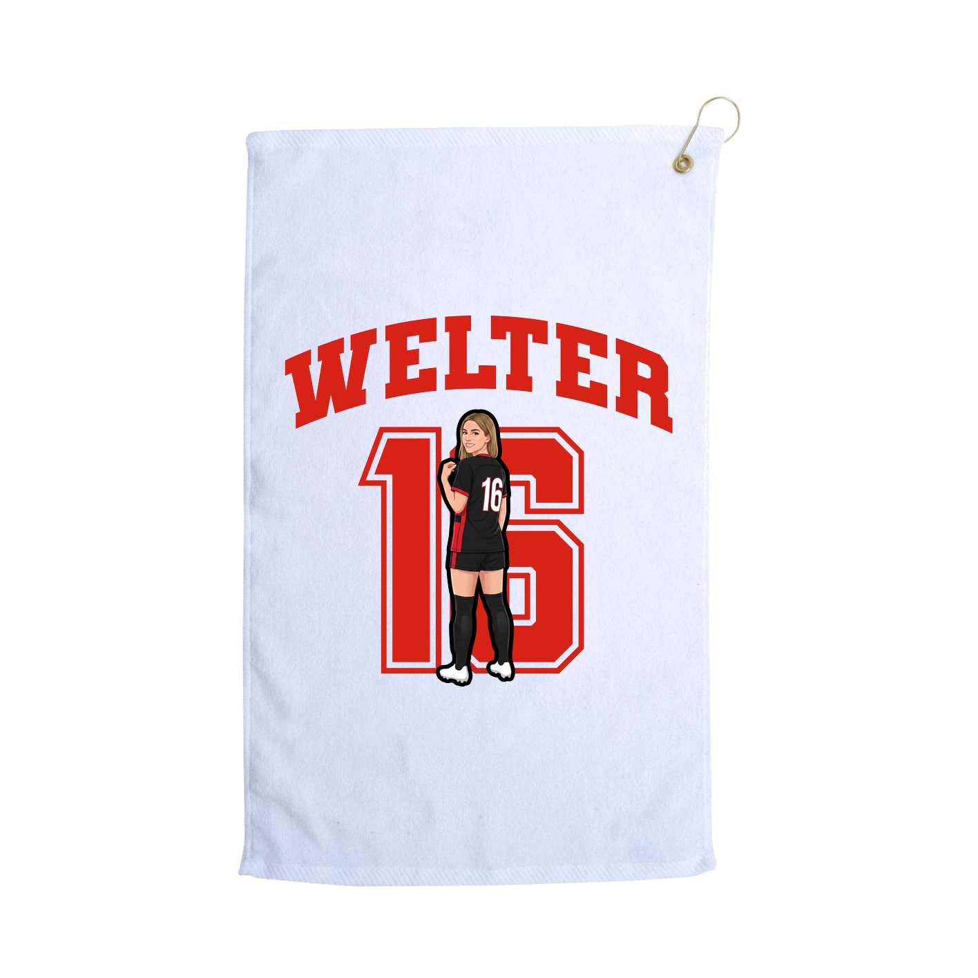 Golf Towel — Number in White