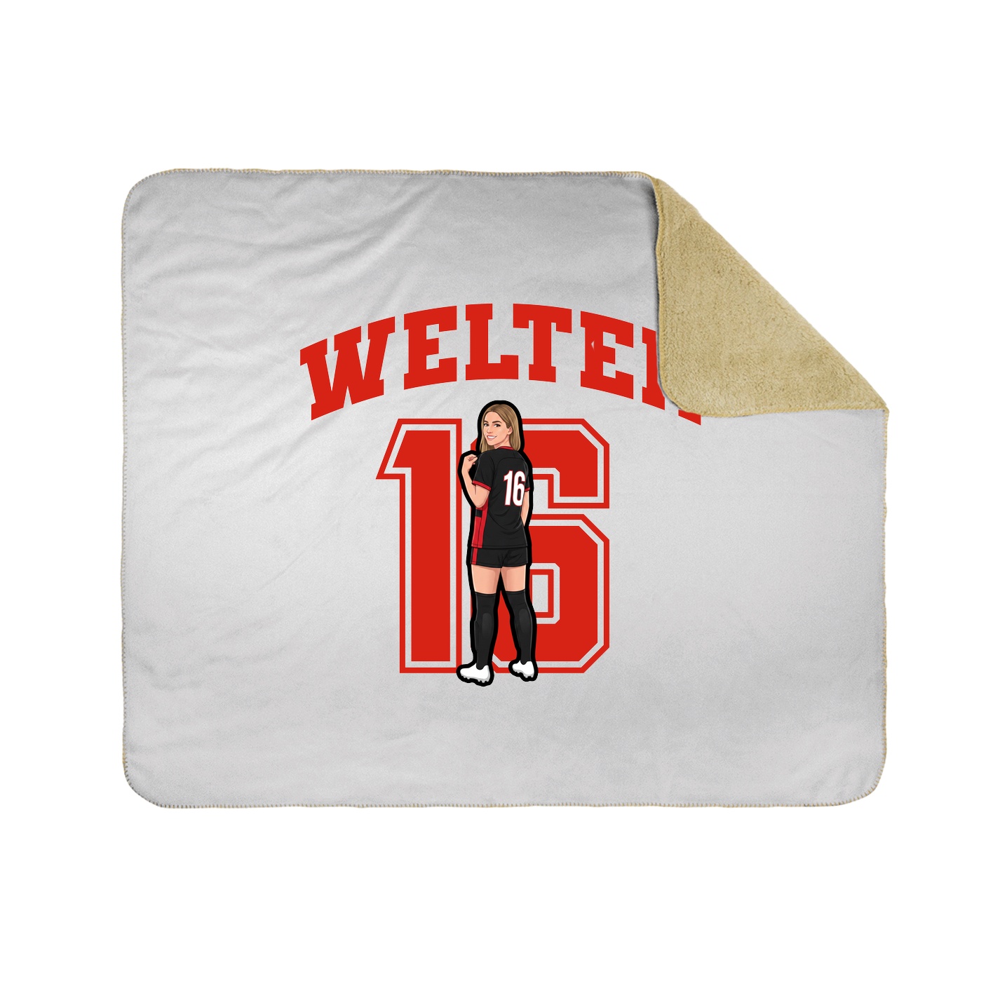 Throw Blanket — Number in White