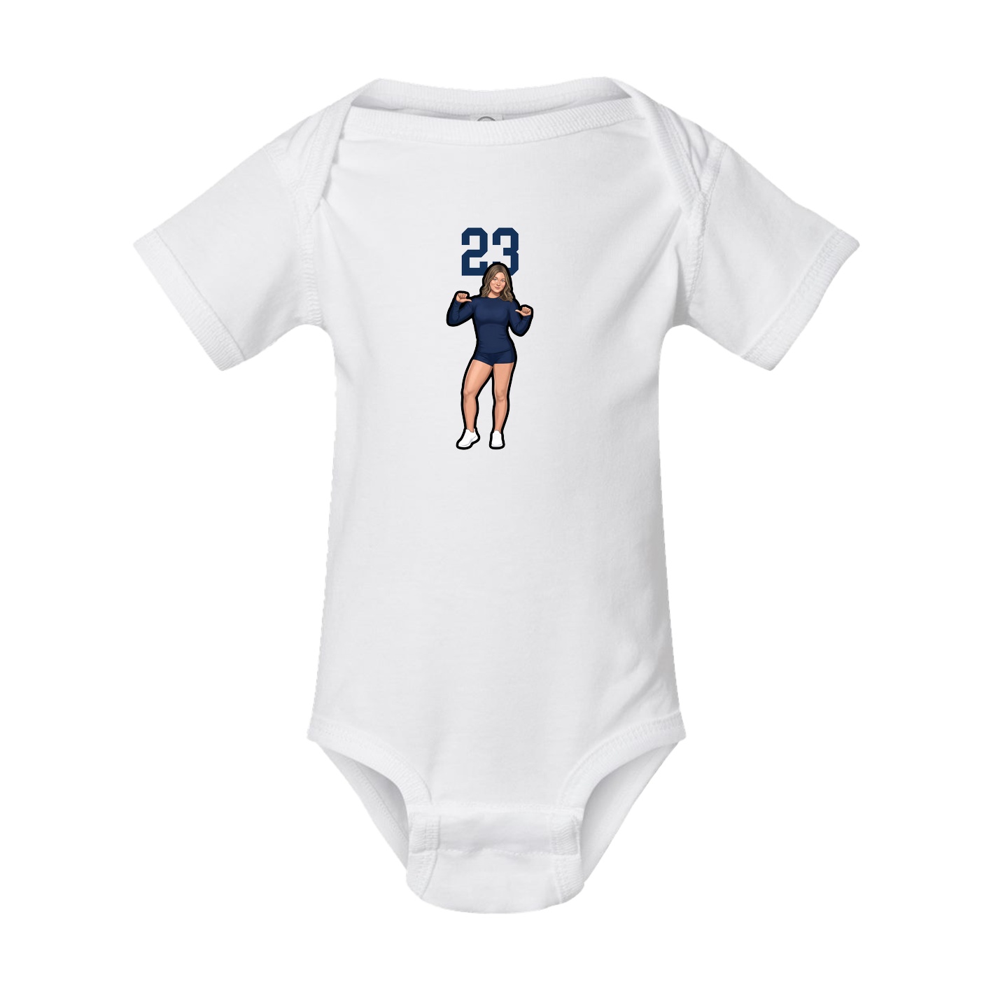 Baby Onesie — Number Top in White