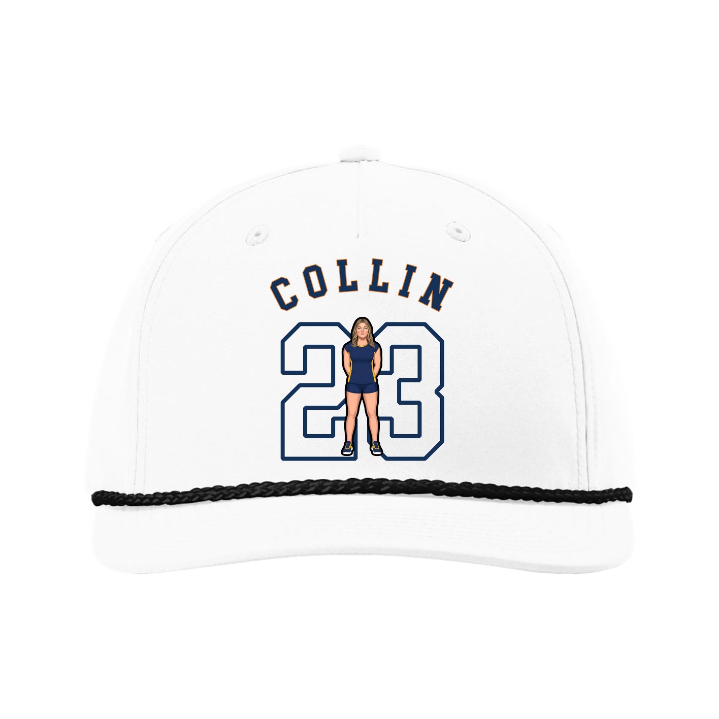 Five-Panel Classic Rope Cap — Shirsey Arch in White