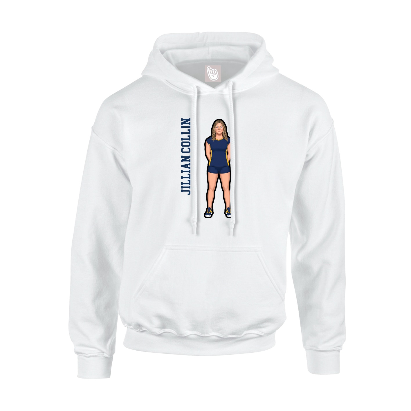 Hoodie — Name Vertical in White