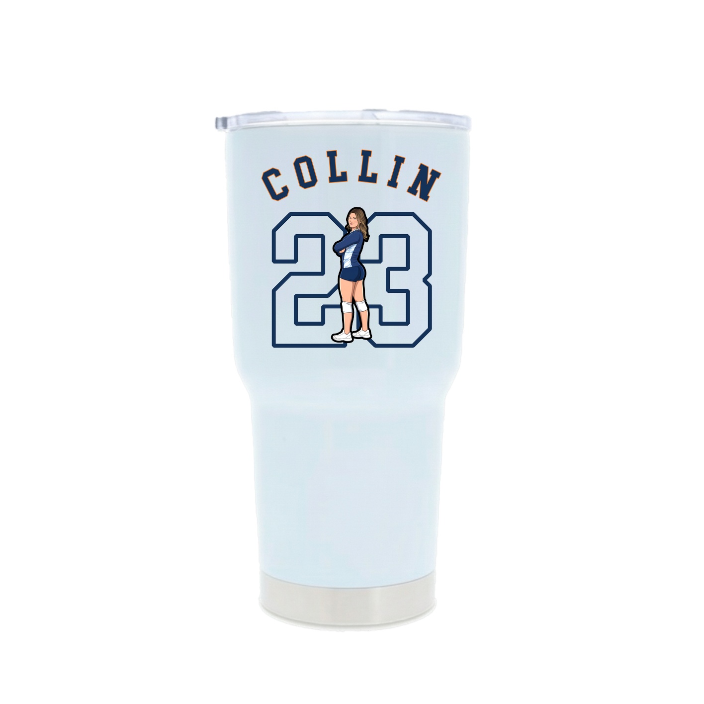 30oz Stainless Steel Tumbler — Shirsey Arch in White