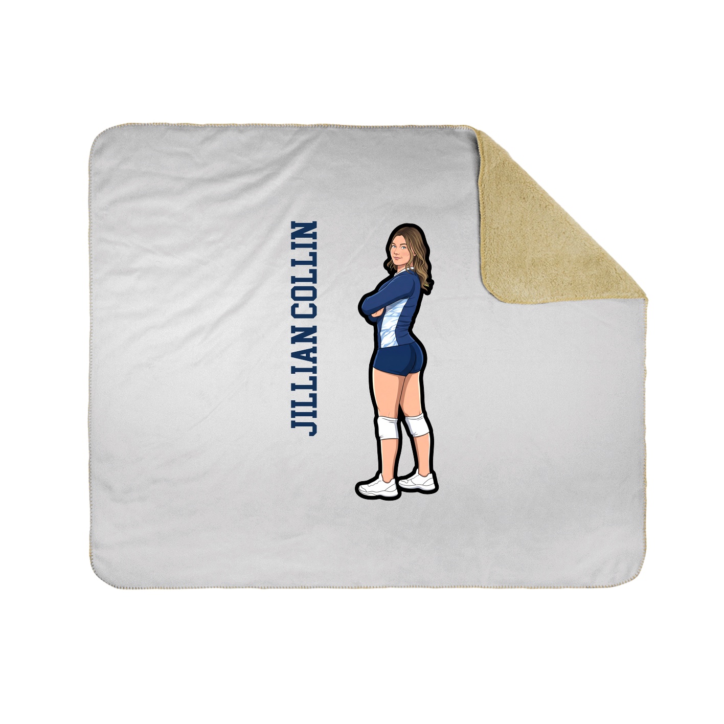 Throw Blanket — Name Vertical in White