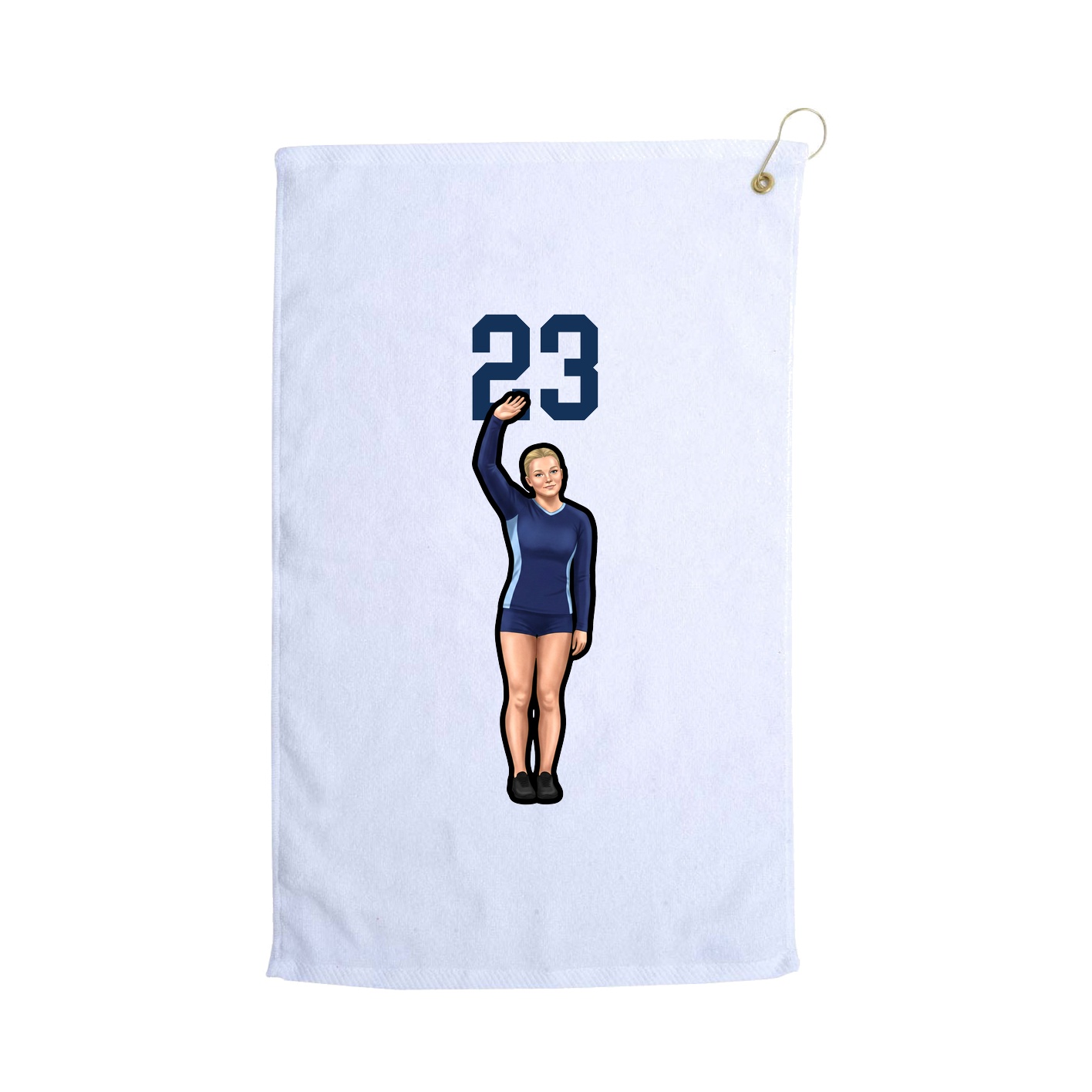 Golf Towel — Number Top in White