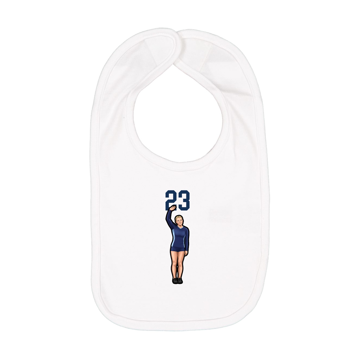 Infant Bib — Number Top in White
