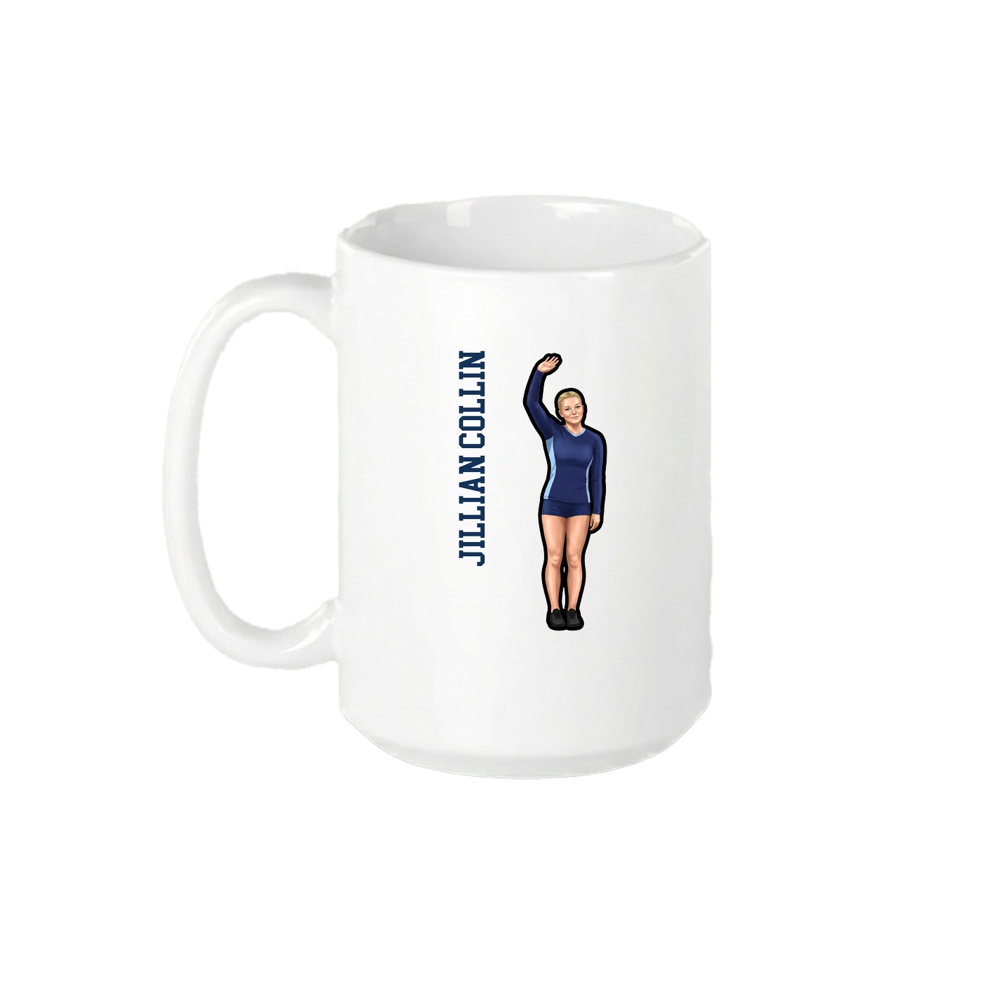 15oz Coffee Mug — Name Vertical in White