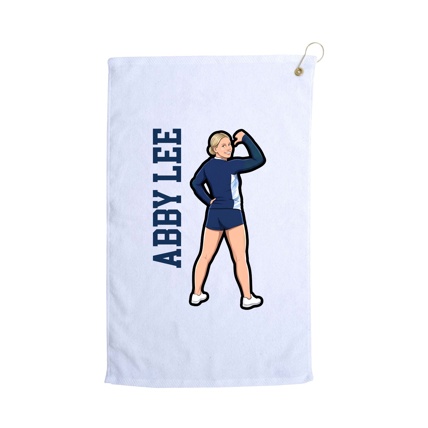 Golf Towel — Name Vertical in White