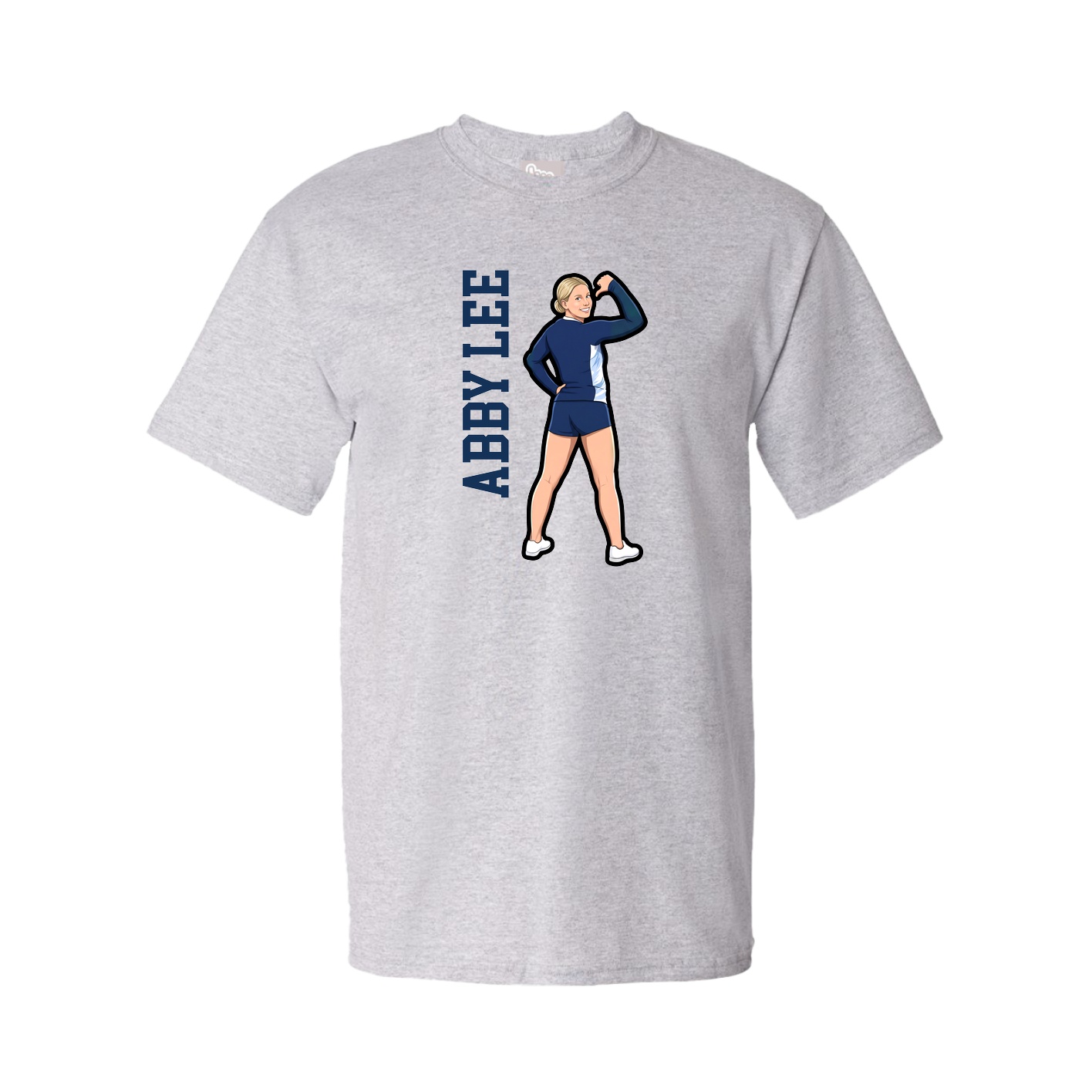 Tee — Name Vertical in Grey