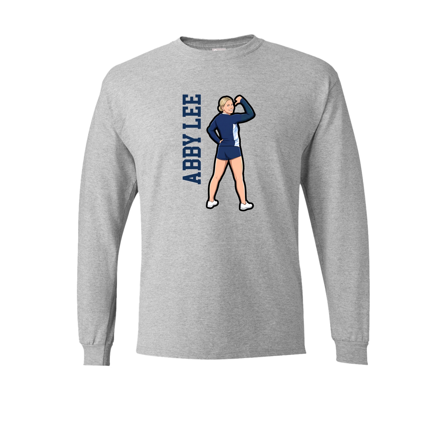 Long Sleeve Tee — Name Vertical in Grey