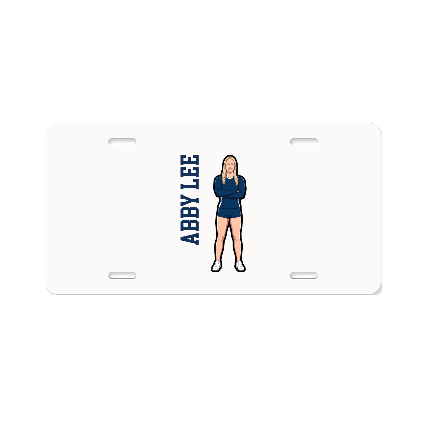 License Plate — Name Vertical in Classic