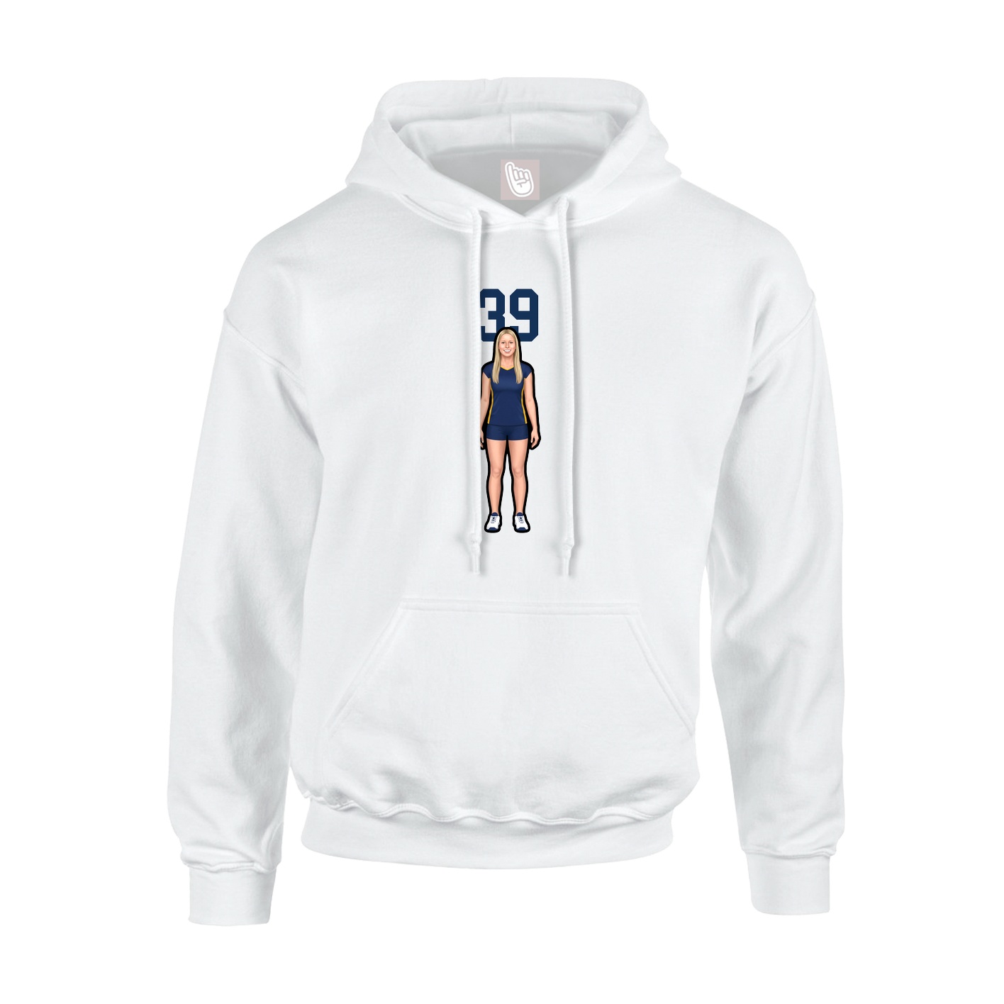 Youth Hoodie — Number Top in White